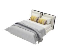 1:20 Detailed Cream ABS Model Bed with Incised Frame for Realistic Architecture Displays Model House Furniture ABS Polystyrene Cream Fashion