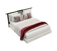 1:20 Detailed Cream ABS Model Bed with Incised Frame for Realistic Architecture Displays Model House Addons Realistic Bedroom Deck