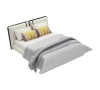 1:20 Detailed Cream ABS Model Bed with Incised Frame for Realistic Architecture Displays Model House Addons Realistic Bedroom Deck