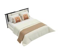 1:20 Detailed Cream ABS Model Bed with Incised Frame for Realistic Architecture Displays Model House Addons Realistic Bedroom Deck