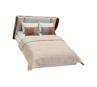 1:20 Detailed Cream ABS Model Bed with Incised Frame for Realistic Architecture Displays Model House Addons Realistic Bedroom Deck