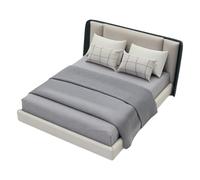 1/20 Dollhouses Bedroom Accessory Cream Double Bed with Beddings Realistic Interior Design Project Landscape Props Realistic Dollhouses Bed with Detailed Design