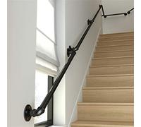 1~20 ft. Décor Stair Handrail Wall Mount Iron Rail, Grab Bar, Towel Bar,Wall Transitional - Matte Black for Hallways, Ramps, or Stairs, Corridor