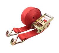 1-20 M Long Red Ratchet Straps Tie Downs, 2 In Wide Cargo Tie Down Straps with Double J Hooks for Motorcycle Kayak Trucks Trailer, 11023 LBS Working Load Limit(15.0m/49.2Ft)