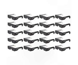 1 20-Pack Eclipse Viewing Glasses with Paper Frames, ISO 12312-2 Certified for Safe Solar Observation and Light Filtering Eye Protection A