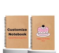 1-20 Pack Personalised Full Color Printing Spiral Notebook Gift, Custom Name/Text A5 Kraft Cover Journal, 21x14.2cm Lined Pages for Birthday, Christmas, Anniversaries or Corporate Branding Present