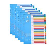 1-20 Part Plastic A4 File Dividers: 6 Pack Multi-Colour Folder Dividers for Lever Arch Files 11-Holes Subject Ring Binder Divider with Writable Coloured Index for School Office