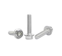 1-20 Pieces M3-M12 Stainless Steel Hex Socket Cap Screws with Serrated Flange for Mechanical Equipment, M4x18mm(20pcs)