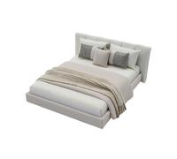 1/20 Scale Bedroom,Mini Doll Beds,Miniature Bed,Mini DIY Bedroom Furniture Bedding Miniature Queen Bed for Doll House Bedroo-m Furniture Accessories (Khaki)