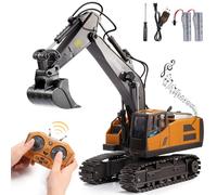 1:20 Scale RC Excavator Tractor Toys for 3-9 Year Olds, 2.4 GHz Remote Control Digger, 11 Channel Construction Toys for Boys' Birthday Gifts