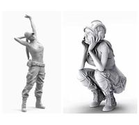 1/20 Sci-Fi Female Agent Soldier Resin Model Kit Unpainted and Unassembled Resin Model Parts (2 Persons) // I0N5-9