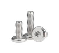 1-200 pieces M2-M12 Stainless Steel Hex Socket Round Head Chamfered Edge Furniture Screws, M6x22mm(10pcs)