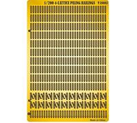 1/200 Scale 4-Bar Stanchion Railings (No Connection) - Photo-Etched Metal Upgrade Parts For Ship Model Kits