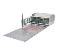 1/200 Scale Airport Terminal Building Model with Lights, Apron Pier - Miniature Aviation Scene Display, Compatible with Dual Boarding Bridges (B03)