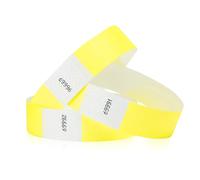 1,200 WristCo Neon Yellow Tyvek Wristbands for Events - Tamper-Proof Design & Fluorescent Color Prevent Reuse Premium-Grade Bracelets for Hospital & Medical ID, Party & VIP Identification