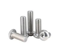 1-200pcs M2/M2.5/M3/M4/M5/M6/M8/M10/M12 304 Stainless Steel Round Head Hexagon Socket Screws, M2x14mm(100pcs)