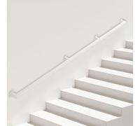 1-20Feet Square Tube Stair Handrail, Wall Mount Staircase Handrail for Indoor Outdoor Steps, Stair Balustrade Banister Kit Metal Non-Slip Grab Handle for Stairs Loft Porch, White(2.6ft/80cm)