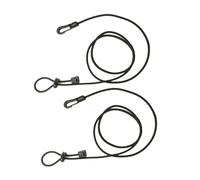 1.20M Canoe Kayak Paddle Leash Clip Fishing Rod Tether Holder Lanyard for Canoeing Boating(2 Piece Black)