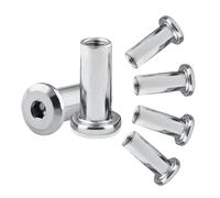 1-20pcs Binding Barrel Nut M2 M3 M4 M5 M6 M8 M10 304 Stainless Steel Hex Socket Cap Furniture Rivet Insert Nut(M3(D 4mm) 10pcs,Length 18mm)