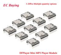 1-20Pcs DFPlayer Mini MP3 Player Module 16P TF Card U Disk MP3 DF Player Audio Voice Module Board IO/Serial Port/AD For Arduino 2pcs