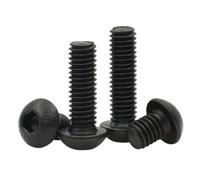 1-20pcs M2 M2.5 M3 M4 M5 M6 M8 M10 Black 10.9 Carbon Steel Hexagon Hex Socket Round Head Cap Screw Bolt Furniture Fastener(M2X10mm (40pcs))