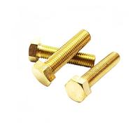 1-20pcs M3M4M5M6M8M10M12 Solid Brass Copper H65 Metric Threaded DIN933 External Hex Hexagonal head screw Bolts Fasteners(M8x50mm 1pc)