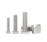 1-20pcs M4 M5 M6 M8 M10 M12 Flat Square Foursquare Quadrate Shape Type Head Machine Screw Bolt GB35 304 Stainless Steel(55mm,M12 (1pc))