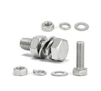 1-20pcs Outer Hexagon Screw Nut Set Combination Bolt M3 M4 M5 M6 M8 M10 M12 M14 304 Stainless Steel Nuts Lock Washers Flat Washers(30mm,M3-20pcs)