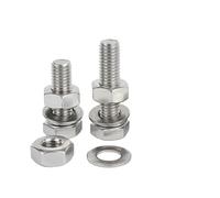 1-20pcs Outer Hexagon Screw Nut Set Combination Bolt M3 M4 M5 M6 M8 M10 M12 M14 304 Stainless Steel Nuts Lock Washers Flat Washers(25mm,M8-2pcs)
