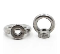 1-20pcs Stainless Steel Lifting Eye Nuts Ring Eyebolt Hooking Nut M3 M4 M5 M6 M8 M10 M12 M14 M16 M18 M20 M24 M27 M30(M18-1pcs)