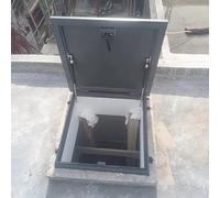 1-21 Inch Roof Access Hatch - Black Steel Security Door for Attic, Basement & Cellar - Rectangular Wellhead Exit Lid (27x29in, 68.5x73.6cm)