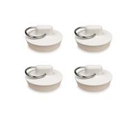 1"(23mm-28mm) White Drain Stoppers, Bath Sink Plug, Rubber Seal Plugs Covers Caps with Hanging Ring for Bathtubs, Kitchen Sinks, Hand Basins, 4Pcs