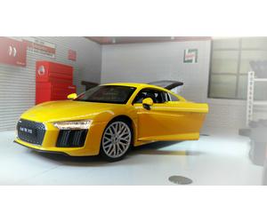 1:24 Audi R8 V10 Yellow 2016 24065 Detailed Welly G LGB Scale Diecast Model Car