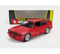 BBurago Diecast Model Car BMW M3 (E30) 1988 1:24 Scale, Opening Doors - Red
