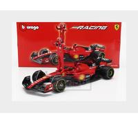 Ferrari SF-23 Carlos Sainz Nr 55 Season 2023 Formula 1 F1 - 1/24 Scale 9" Car Model with DieCast Driver Figure BBurago 18-26809-55