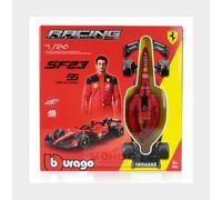 Bburago Ferrari SF23 Formula 1 Kit (2023): Model Car Kit in Scale 1:24, 45 Pieces, from Driver #55 Carlos Sainz, Window Box, 27 cm, Black/Red (18-26852)