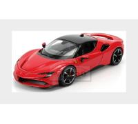 Ferrari SF90 Stradale Red with Black Top 1/24 Diecast Model Car by Bburago 26028