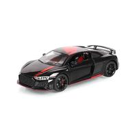 1:24 Fit for AUDI R8 V10 Plus Alloy Sports Diecast Metal Toy Racing Car Model Simulation Sound and Light not include batteries(Blackone)