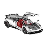 1:24 Fit for Pagani for Huayra BC supercar alloy die-cast car model with sound and light pull-back toy not include batteries(Silver)