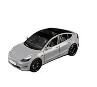 1:24 Fit for Tesla for Model 3 Alloy Die-cast Metal Toy Car Model Simulation Sound and Light Collection not include batteries car gifts diecast model cars(Gray)
