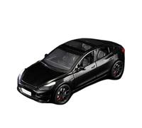 1:24 Fit for Tesla for Model 3 Alloy Die-cast Metal Toy Car Model Simulation Sound and Light Collection not include batteries car gifts diecast model cars(Blackone)
