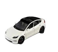 1:24 Fit for Tesla for Model 3 Alloy Die-cast Metal Toy Car Simulation Sound and Light Collection not include batteries Miniature Model Toys Art Collection(White)