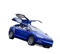 1:24 Fit for Tesla for Model X SUV Alloy Die-cast Metal Vehicle Collection not include batteries(Blue)