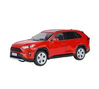 1:24 Fit for Toyota RAV4 Off-Road SUV Alloy Micro Die-cast Metal Scale Car Model with Sound and Light Simulation(Red)