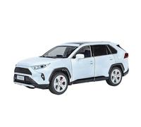 1:24 Fit for Toyota RAV4 Off-Road SUV Alloy Micro Die-cast Metal Scale Car Model with Sound and Light Simulation(White)