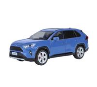 1:24 Fit for Toyota RAV4 Off-Road SUV Alloy Micro Die-cast Metal Scale Car Model with Sound and Light Simulation(Blue)