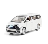 1/24 Fit for Vellfire MPV Van Diecast Toy Miniature Pull Back Sound & Light Doors Openable Car Model not include batteries(White)