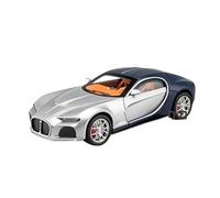 1:24 For Atlantic Alloy Car Model, Lit-Up With Authentic Sounds, Perfect For Kids & Car Enthusiasts Vehicles Kit(Silver blue)