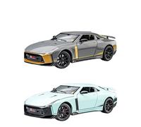 1:24 For Die-cast Metal Nissan New GTR 50th Anniversary Limited Edition Alloy Toy Car Sound Light Collection Car Model Simulation Vehicle Playset(Grey)