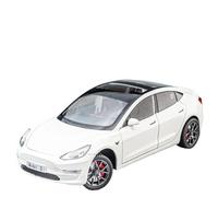 1:24 For Die Cast Metal Tesla Model3 Alloy Model Car Ornament Toy Car Electric Car Model Collection Toy Decoration Simulation Vehicle Playset(White)